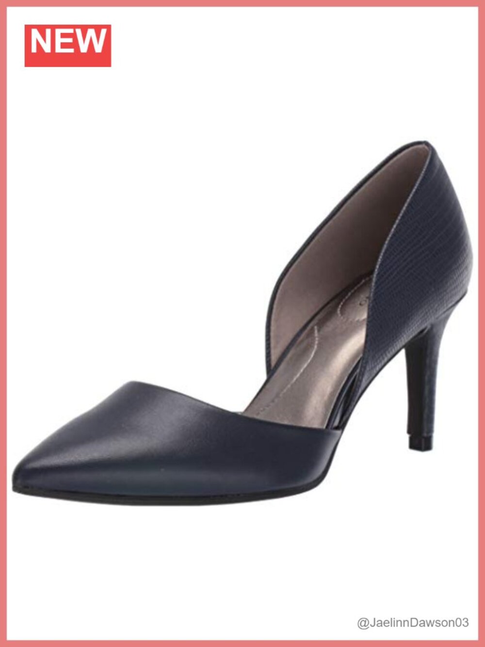 Leather Pointed Toe D'Orsay Pump Heels 2.75" Stiletto Work Shoes